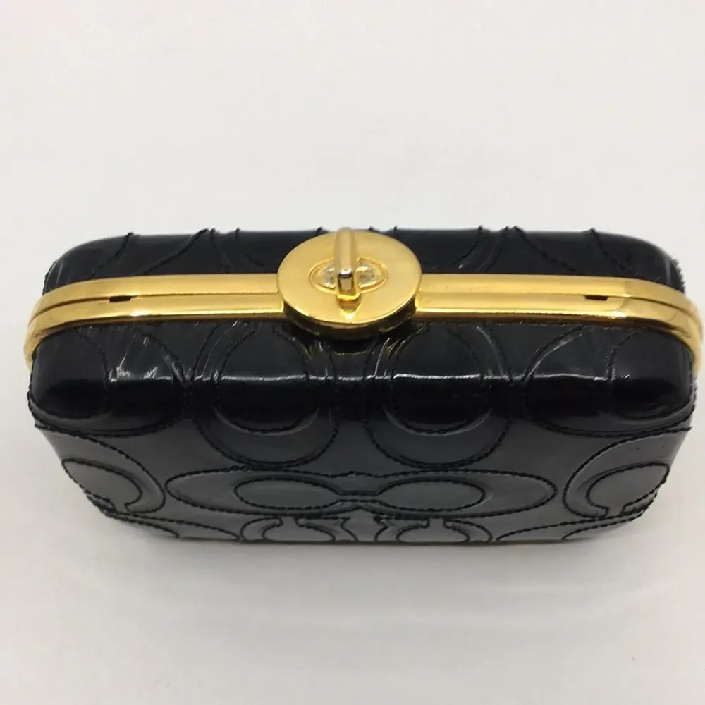 Coach Black Patent Leather Raised 